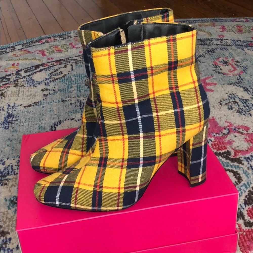 Plaid Yellow Booties
